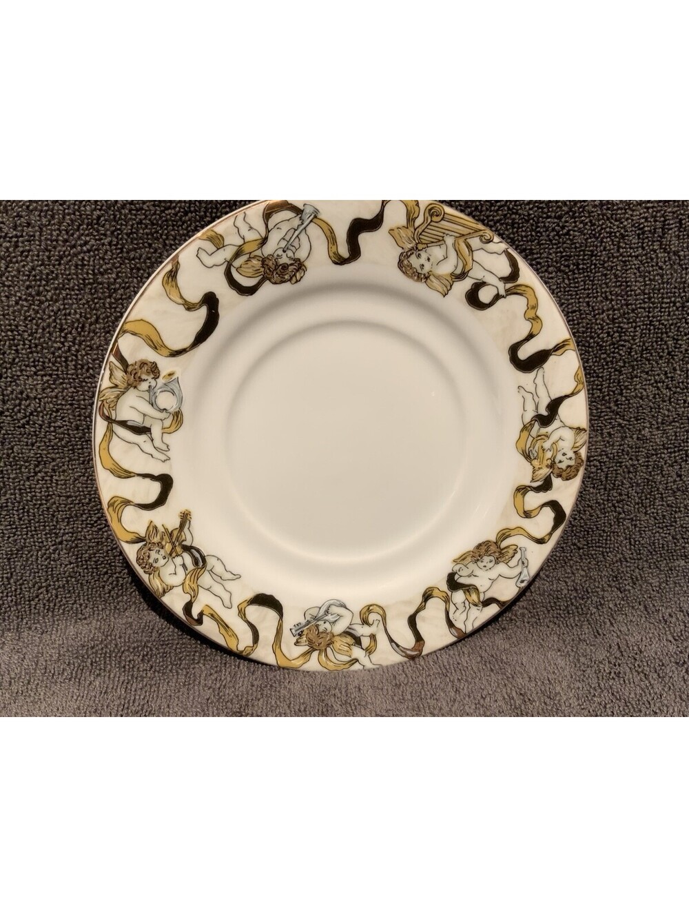 Vintage American Atelier Heavenly Host Decorated Rim - Set of Two Saucers